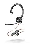 Plantronics - Blackwire 3310 USB-A (Poly) - Wired, Single Ear (Mono) Headset with Boom Mic - USB-A to connect to your PC and/or Mac - Works with Teams (Certified), Zoom & more