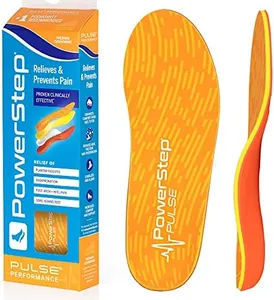 PowerStep Insoles, Pulse Performance, Running Shoe Pain Relief Insert, Athletic Arch Support Orthotic for Women and Men (M 9-9.5, F 11-11.5)