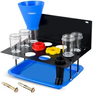 PESIKO Engine Oil Funnel Kit, No Spill Oil Change Funnel Kity with A Fixed Metal Storage Shelf Compatible with Toyota, GM, Honda, Subaru, Ford, Jeep and European, Etc