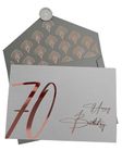 Jolicoon 70th Birthday card with premium envelope and wax seal - 70th birthday card for women - 70th birthday card for men