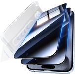 [2-Pack] for iPhone 15 Pro Max Privacy Screen Protector- [Auto Alignment Kit] 9H Tempered Glass Privacy Screen, 10X Stronger, Blue-Light Filter, Full Coverage, Bubble Free, Case Friendly-6.7 Inch