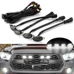 CLOUDSALE 4 Pieces LED Lens Front Grille Running Light universal for car (White)