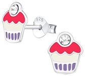 Aww So Cute 925 Sterling Silver Hypoallergenic Cupcake Stud Earrings for Babies, Kids & Girls | Diwali Gift/Birthday Gift | Comes in a Gift Box | 925 Stamped with Certificate of Authenticity | ER1198