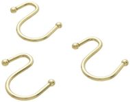 Carnation Home Fashions S-Type Metal Shower Curtain Hook, Brass