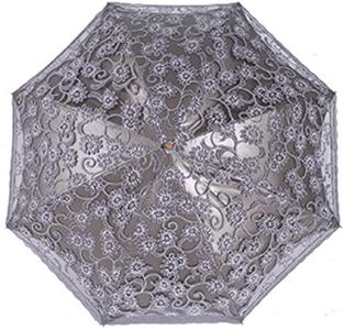 Orgrimmar Ladies Lace Parasol Umbrella Anti-UV Protection Sun Shade UPF 50+ Lightweight and Portable Folding Umbrella (Grey)