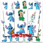 Disney Lilo and Stitch Tattoos Party Favors Bundle ~ 72 Perforated Individual 2" x 2" Lilo and Stitch Temporary Tattoos for Kids Boys Girls (Stitch Party Supplies)