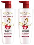 L'Oreal Paris Shampoo, For Damaged and Weak Hair, With Pro-Keratin + Ceramide, Total Repair 5, 1ltr (Pack of 2)