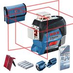 Bosch Professional Laser Level GLL 3-80 C (red laser, interior, W/app Function, Working Range: 30 m, 4X Battery AA)