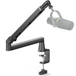 Aisryntek Microphone Boom Arm, Low Profile Mic Arm with 360° Rotation, Cable Management, Extended Riser, Mic Clip, Microphone Stand for Blue Yeti HyperX QuadCast Shure Elago