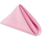 DWCN Cloth Napkins Set of 6, 18 x 18 Inch, Washable Pink Dinner Reusable Napkins with Hemmed Edges for Restaurant, Wedding and Holiday