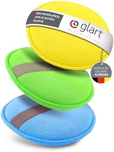 Glart 43PP set de 3 esponjas de pulido para coche en microfibra, 130x25mm - aplicador de cera ideal para lacas, limpiadores de pintura, autopulido y sellado de lacas.