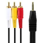 5FT 3.5mm to RCA AV Audio Video Cable | 3.5mm Male to 3RCA Male Plug Stereo Audio Video AUX Cable for TV, TV Box, Home Theater | (3.5 Straight to 3 RCA 1.5m Gold Plated)