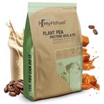 MyFitFuel Clean Plant Pea Protein Isolate (27.4g Protein, 4.9g BCAA, 10.6g EAA) |Easy to Digest | Vegan Plant Protein Powder [1Kg, 28 Servings, (Coffee Caramel)]