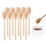 DESIOLE Wooden Honey Mixing Stirrer 10Pcs 6inch Honey Dipper Sticks Honey Spoon