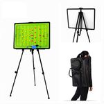 Joyeee 23.6'' x 17.7'' Magnetic Coaching Board, Large Soccer Tactics Board - Magnetic Marker, Pen, Dry Eraser, Tripod Stand and Carrying Bag, Full Football Pitch Layout, Training Assistant Equipment