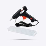 Hillgrove Electric Mini 20 Watt Black Small Hot Gum Glue Gun With 15 Pcs Hot Melt Glue Stick for Craft, Art, Decoration Work Standard Temperature Corded Glue Gun (7 mm)