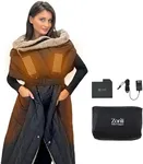 ZonLi Z-Style Heated Blanket Battery Operated, Wearable Cordless Heated Blanket with 10000mAH Battery, Portable Rechargeable Heated Jacket for Office Outdoor, 3 Heating Levels (7.4V, Tailored, Black)