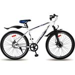 Vaux Ibex 26 inch Cycle for Boys with Double Disc Brakes, Single Speed MTB Bicycle for Men & Women with Age 12+ Years, with Front Suspension, Steel Frame, Double Alloy Rims & Ralson Tyres (Matte-Blue)