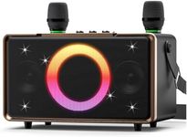 GFEEN Party Bluetooth Speaker: 100W Peak Loud! Deep Bass, 15H Playtime, Large Wireless Speakers, Powerful Sound, Light Show, Fast Charging for Outdoor, Backyard, House(Gold with 2Mic)