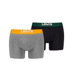 Levi's Men's Solid Basic, Organic Cotton Boxer Briefs, Grey Black Combo, L (Pack of 2)