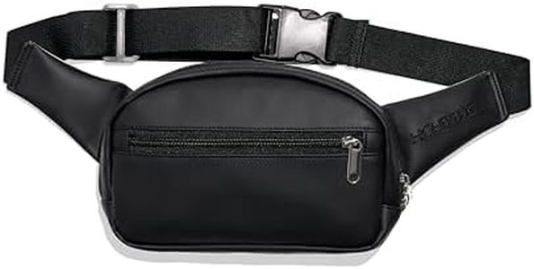 HigherDOSE EMF Blocking Black Fanny Pack - Vegan Leather Waist Bag for Women & Men - Shields Against Harmful Electromagnetic Waves - Includes Crossbody Strap & Adjustable Waistband