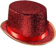 Dress Up America Top Hats for Adults - Shiny Tuxedo Hat for Men and Women - Costume Magician Hat (Red)