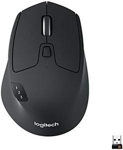 Logitech M720 Triathlon Multi-Device Wireless Mouse, Bluetooth, USB Unifying Receiver, 1000 DPI, 6 Programmable Buttons, 2-Year Battery, Compatible with Laptop, PC, Mac, iPadOS