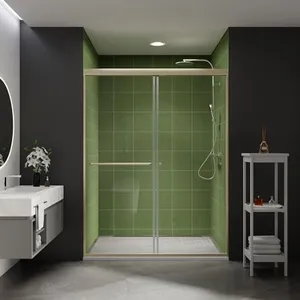Comfystyle 50-54 in.W x70 in.H Semi-Frameless Sliding Shower Door,Sliding Shower Door with 1/4" (6mm) Clear SGCC Tempered Glass,Brushed Nickel Finish,Shower Doors can be Installed Left and Right