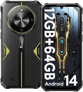 Rugged Smartphones Unlocked Canada, FOSSIBOT F105 Unlocked Cell Phone, 8+64GB/SD 2TB,Android 14 Rugged Phone, 6.75" HD+, 10300mAh, IP68/69K/ Waterproof Mobile Phone,GPS,Face Unlock,Dual 4G Volte
