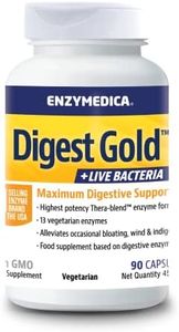 Enzymedica - Digest Gold + Probiotische Bakterien, schnell wirkende Enzym-Formel, reduziert Gase und Blähungen, verbessert die Nährstoffaufnahme und Energie, glutenfrei, milchfrei, 90 Kapseln
