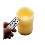 MACNEIL 15cm Remote Control LED Flickering Pillar Wax Candle - Perfect for Creating a Special Ambiance at Home - Soothing, Romantic and Enchanting - Complete with 2 Year Guarantee!