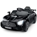 VOLTZ TOYS 12V Ride On Car for Kids, Licensed Mercedes Benz GT R Motorized Electric Vehicle GTR for Children with Remote Control, MP3 and LED Lightings (Black)