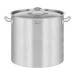 Royal Catering Induction Pot Stockpot with Lid RCST-17E3 (17 L, Stainless Steel, Pouring Rim, for Induction, Gas and Electric and Other Cooking Plates)