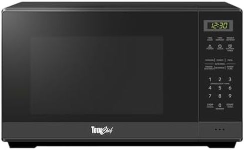 Total Chef 20L Countertop Microwave – 700W, 11 Power Levels, 6 Auto Cook Menus, Speed Cooking, Defrost by Weight/Time, Child Lock, Timer, Memory Function, Glass Turntable