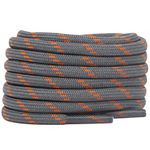 DELELE 2 Pair Thick Round Climbing Shoelaces Hiking Shoe Laces Boot Laces, De02-10 Gray Orange Dots, 61.02"Inch (155CM)