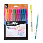 SAKURA Gelly Roll Moonlight 10 Gel Pens - Bold Point Ink Pen for Journaling, Art, Calligraphy, or Drawing - Assorted Bright Ink - Bold Line - 10 Pack