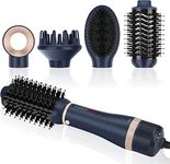 4 in 1 Hairdryer Hot Air Brush Set, PARWIN PRO BEAUTY Styler Set, Hairdryer Brush with 4 Attachments for Drying, Smoothing, Volume and Styling, Ion Care, 1000 Watts, Blue