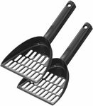 2 Pcs Cat Litter Scoop Durable Kitten Litter Shovel Pet Cleaning Tool for Pet - Twin Pack (Black)