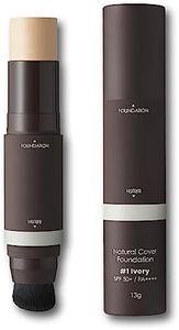 OBgE Natural Cover Foundation #21 (Ivory, 0.5oz) - Stick Foundation with Brush for Flawless Skin Tone Correction and Coverage. Long-Lasting Wear for Daily Use.