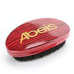 Abeis Curved Wave Brush For Men 360 - Soft Boar Bristle Hair Brush For Men - Glossy Curve Handle Hair Brush for Faster 360 Wave (Red Wood Grain)