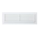 Map Plastic Louvre Air Vent with Flyscreen, White, 9" x 3" (229mm x 76mm), Single Brick Cover for Interior & Exterior Use