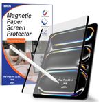 Magnetic Paper Screen Protector for iPad Pro 11-inch 2024 (M4), Matte Screen Protector for iPad Pro 11 inch 2024, Like Writing and Drawing on Paper, Anti-Glare, Detachable and Reusable, Bubble Free