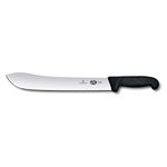 Victorinox Cutlery 12-Inch Straight Butcher Knife, Black Fibrox Handle