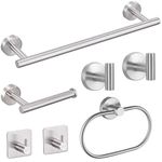 7-Piece Bathroom Accessories Set, Black Towel Rack Towel Holder Towel Bar, Towel Racks for Bathroom SUS304 Stainless Steel, Bathroom Towel Holder Towel Rack Wall Mounted, Silver Towel Rack Bathroom