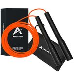 Athverv Pro Freestyle Long Handles Jump Rope, 4mm Skipping Rope for tricks (Orange/Black)