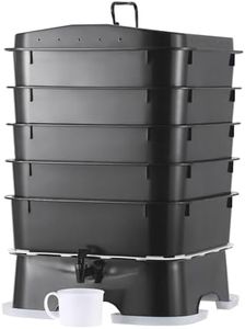 VEVOR 5-Tray Worm Composter, 50 L Worm Compost Bin Outdoor and Indoor, Sustainable Design Worm Farm Kit, for Recycling Food Waste, Worm Castings, Worm Tea, Vermiculture and Vermicomposting, Black