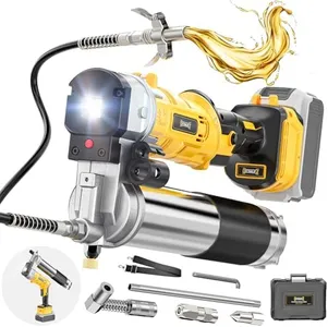 DIYtoolifz Cordless Grease Gun Compatible with DeWalt 20V Battery, 12000PSI High-Pressure with 2-in-1 Rotating Handle, 39.4" Hose & 4 Couplers for Bulk & Cartridge Grease (Tool Only)