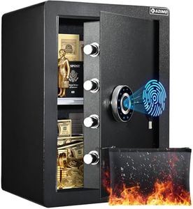 2.8 Cubic Ft Fireproof Safe Box with Fingerprint Design, ADIMO Cabinet Safe with Auto-Open Door, Weighted Cabinet Safe with Sensitive Alarms, Dual Key System for Documents, Money, Gold and Guns