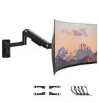 PUTORSEN Monitor Wall Mount Arm - Heavy Duty for Ultrawide Computer up to 49 inches and 44 lbs with Gas Spring, Full Motion Adjustable, Max VESA 200x200