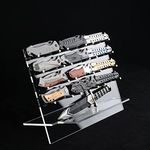 HHUXIUE Knife display stand,knife holder,acrylic knife display stand, folding knife storage,collectible knife display stand,fits all the pocket knives (Transparent)